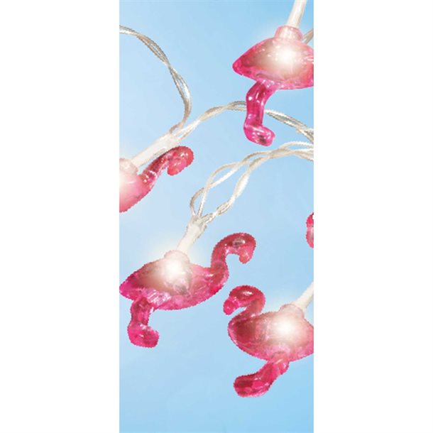 Flamingo batteridrevet lyskæde, 1,2 meter med 10 LED\'er i farven varm pink - kan bruges ude- som indendørs DL-S004EZU